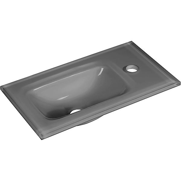 Fackelmann Glas-Waschbecken für Gäste-WC 45 cm Grau günstig online kaufen
