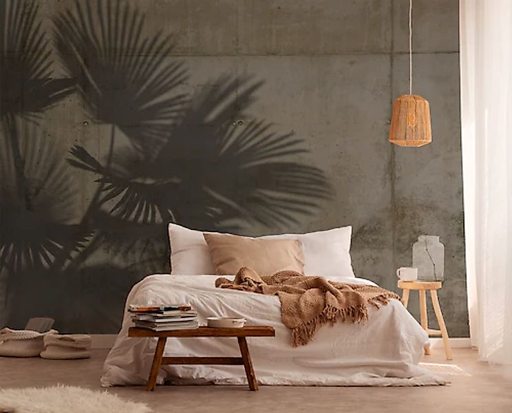 A.S. Création Vliestapete »Fototapete Palmenschatten auf Betonoptik Grau« m günstig online kaufen