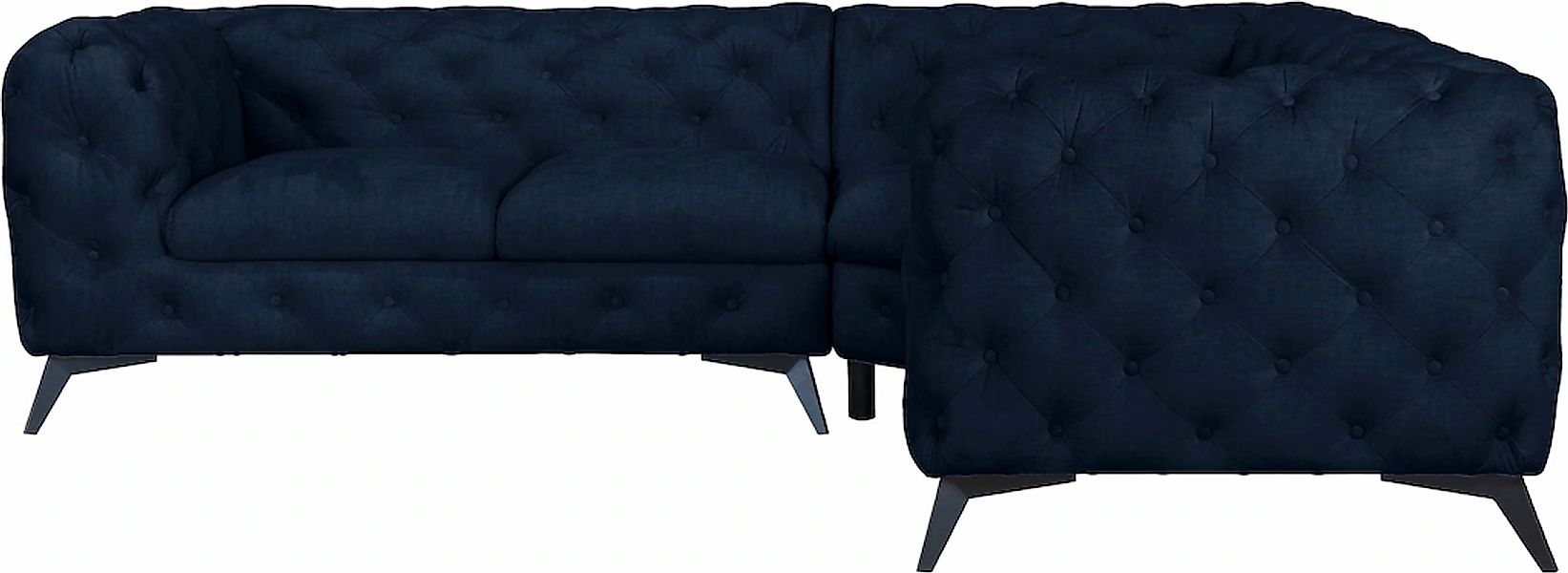 Leonique Chesterfield-Sofa "Ecksofa GLYNIS L-Form mit Wellenunterfederung, günstig online kaufen