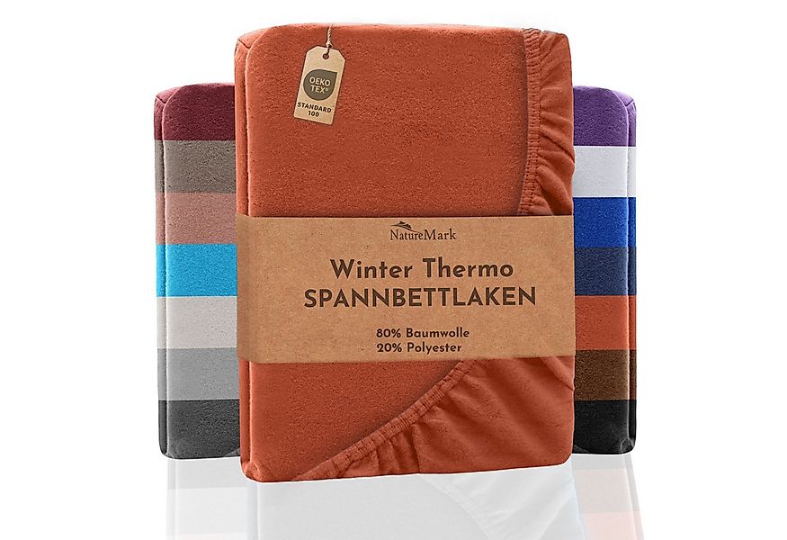 NatureMark Spannbettlaken Winter Thermo Fleece Spannbetttuch, 80% Baumwolle günstig online kaufen