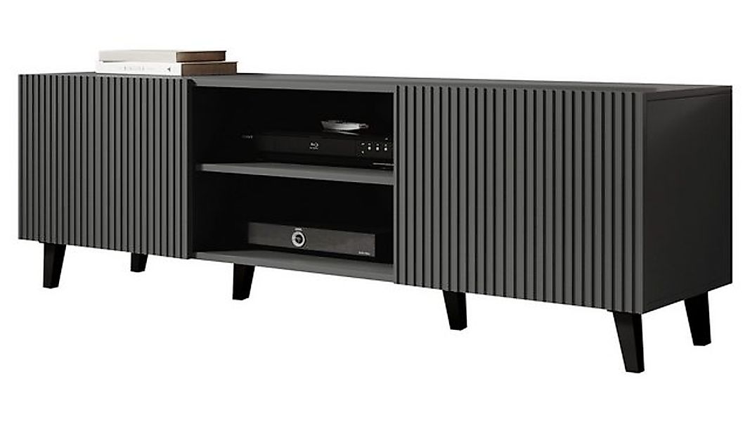 MIRJAN24 TV-Schrank Vamos Grey 150 (mit 2 Türen) Fronten gefräst, L: 150 cm günstig online kaufen