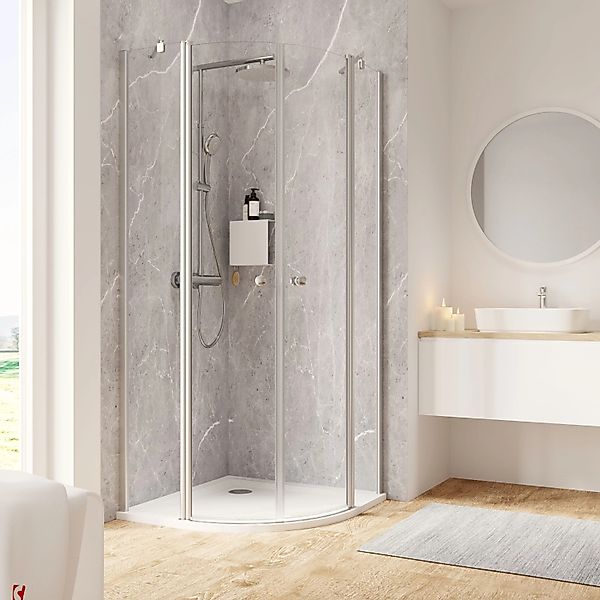 Schulte Duschkabine Runddusche Garant 2.0 90x90x200 cm Alu-Natur günstig online kaufen