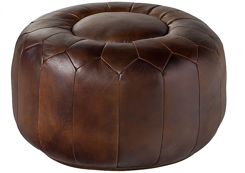 Massivmoebel24 Hocker (Pouf Hocker Echtleder 60x60x38 günstig online kaufen