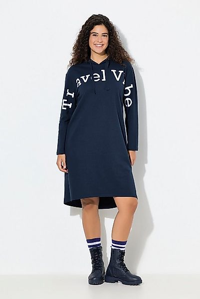 Ulla Popken Midikleid Sweat-Midikleid Schriftzug Kapuze Langarm günstig online kaufen