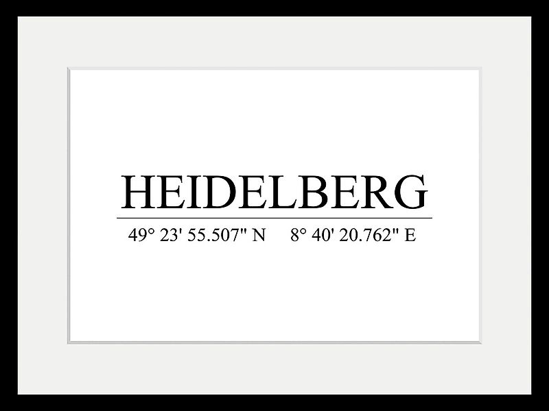 queence Bild "HEIDELBERG", Städte-Schriftzug-Deutschland-Stadt-Schwarz-Weiß günstig online kaufen