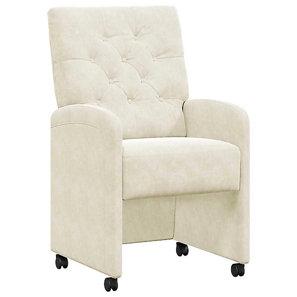 vidaXL Esszimmerstühle mit Rollen 2 Stk Creme 58 x 67 x 97 cm Samt 42017873 günstig online kaufen