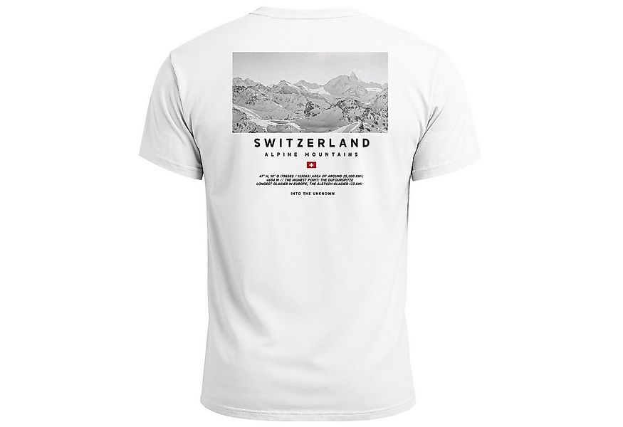 Neverless Print-Shirt Herren T-Shirt Wandern Berge Alpen Schweiz Fotoprint günstig online kaufen