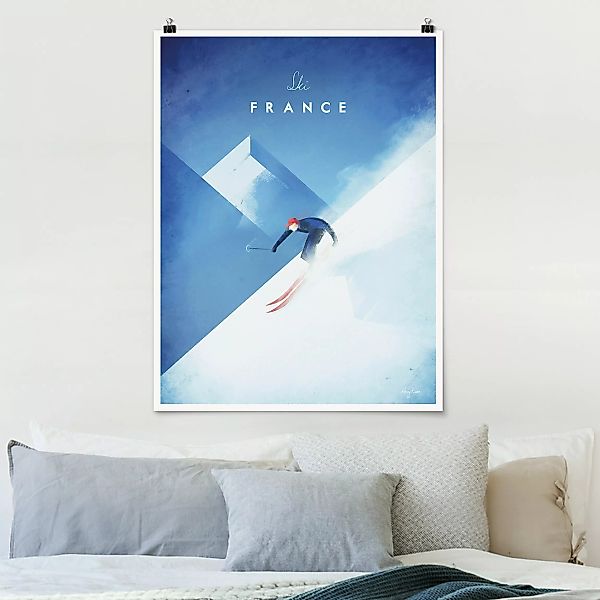 Poster Natur & Landschaft - Hochformat Reiseposter - Ski in Frankreich günstig online kaufen