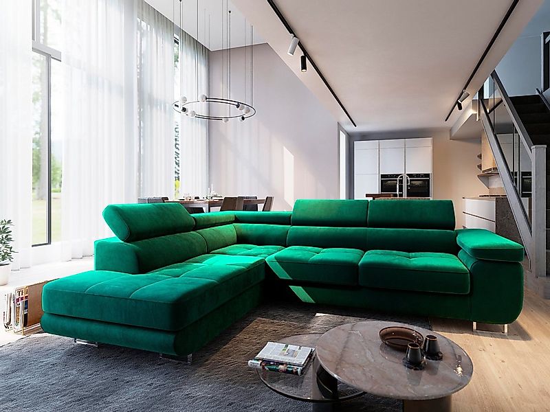 Masseno Ecksofa SELVA mit Schlaffunktion L-Form, Sofa mit Bettkasten günstig online kaufen