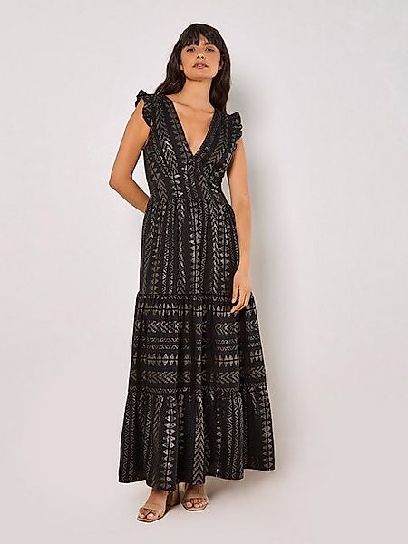 Apricot Maxikleid Rüschenkleid, mit tollem Muster günstig online kaufen