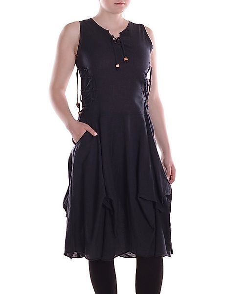 Vishes Midikleid Knielanges Kleid Baumwolle Casual verstellbares Kleid im L günstig online kaufen