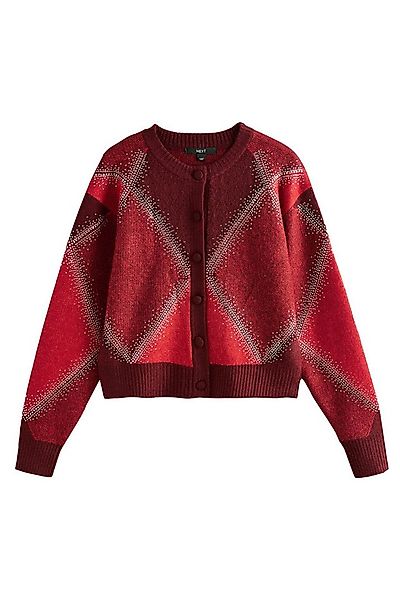Next Strickjacke Glitzernde Argyle-Strickjacke, Kurzgröße (1-tlg) günstig online kaufen