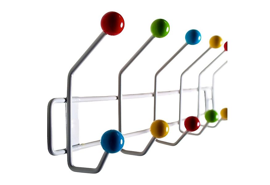 DESIGN DELIGHTS Wandgarderobe Farbenfrohe GARDEROBENLEISTE COLOUR BALL, wei günstig online kaufen