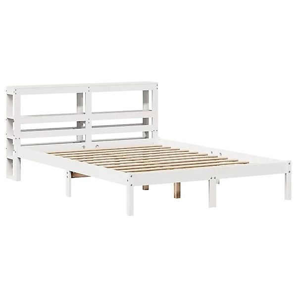 vidaXL Massivholzbett ohne Matratze Weiß 150x200 cm Kiefernholz 3305725 günstig online kaufen