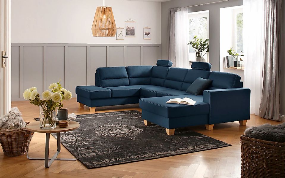 Home affaire Wohnlandschaft »Navan, komfortabel mit viel Platz, U-Form« wah günstig online kaufen