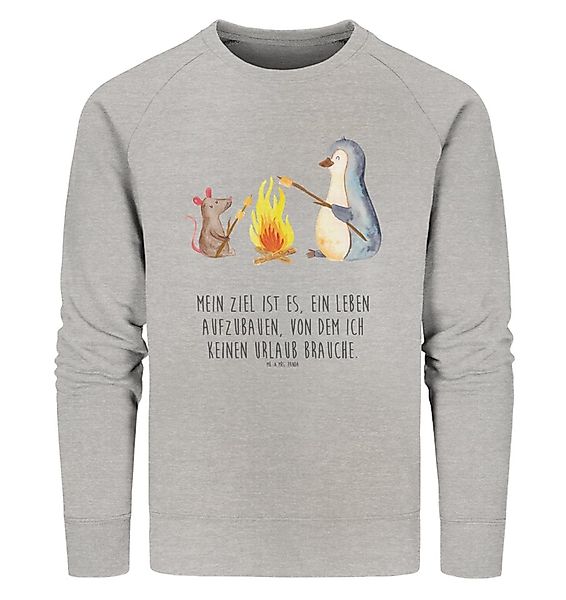 Mr. & Mrs. Panda Longpullover Pinguin Lagerfeuer Größe M - Heather Grey - G günstig online kaufen
