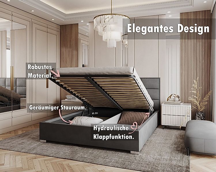 thematys Polsterbett mit Bettkasten & Lattenrost aus Samt - 120x200 - 180x2 günstig online kaufen