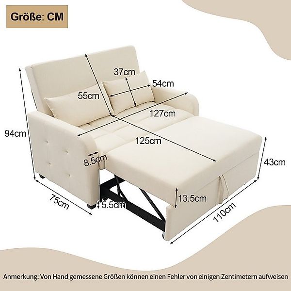 Ulife Sofa Multifunktionale Klapp-Sofa-Bett, Komfort-Sofa-Bett, Polstersofa günstig online kaufen