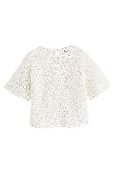 Next T-Shirt Kurzärmeliges, kastiges Mesh-Top mit Blumenmuster (1-tlg) günstig online kaufen