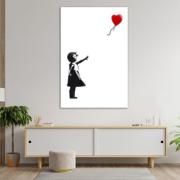 Leinwando Gemälde Leinwand Banksy Mädchen mit günstig online kaufen