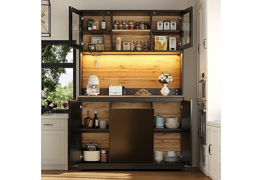 REDOM Hochschrank Elegantes Sideboard (mit Acryltüren und LED-Beleuchtung, günstig online kaufen