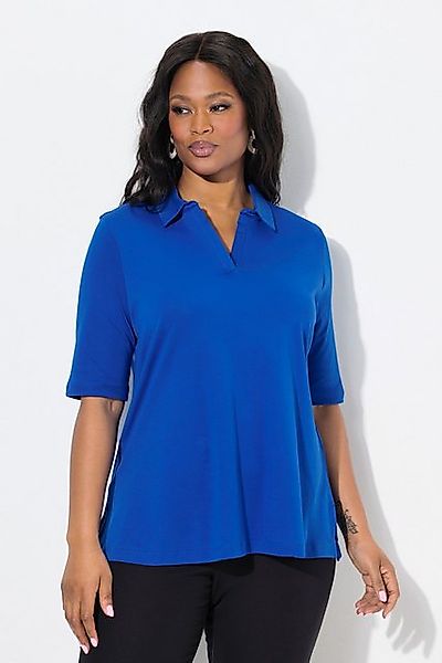 Ulla Popken Poloshirt Poloshirt A-Linie Halbarm Pima Baumwolle günstig online kaufen