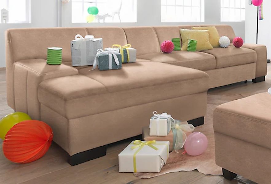 DOMO collection Ecksofa »Norma, elegant und modern, mit flachen Armlehnen, günstig online kaufen