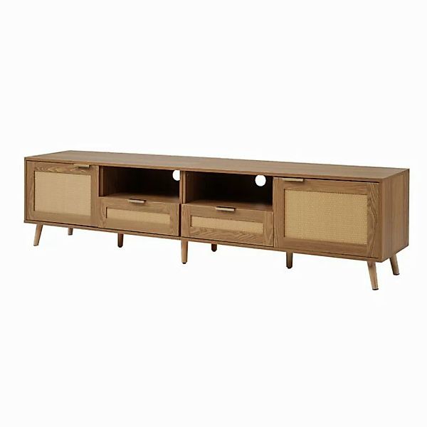 IDEASY TV-Schrank TV-Lowboard, Rattan-Türen, 2 Türen, 2 Schubladen, 200*37* günstig online kaufen