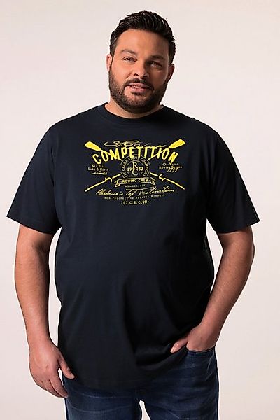 Men Plus T-Shirt Men+ T-Shirt Halbarm Brustprint Rundhals bis 8 XL günstig online kaufen