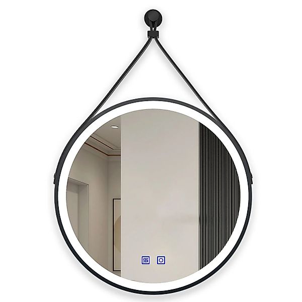 Aica Sanitär Wandspiegel mit Schwarz Rahmen 50 cm Badspiegel Spiegel HD günstig online kaufen