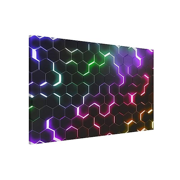 Bilderdepot24 Magnettafel Küche schwarz Strukturierte Hexagone günstig online kaufen