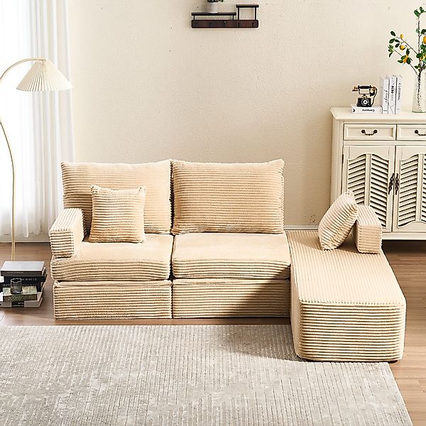 HOMYEDAMIC Ecksofa Ecksofa Doppelsofa with footstool günstig online kaufen