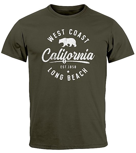 Neverless Print-Shirt Herren T-Shirt Print California günstig online kaufen