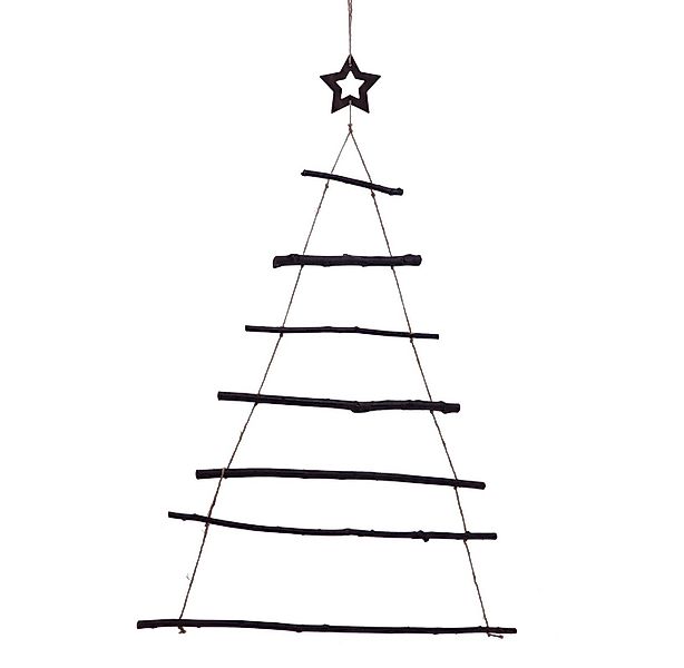Spetebo Wanddekoobjekt Hängende Leiter zum dekorieren - 7 Äste - 120 x 80 günstig online kaufen