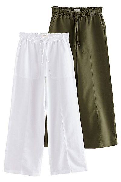 Next Leinenhose Schlupfhosen mit weitem Bein, Leinenmix, 2er-Pack (2-tlg) günstig online kaufen