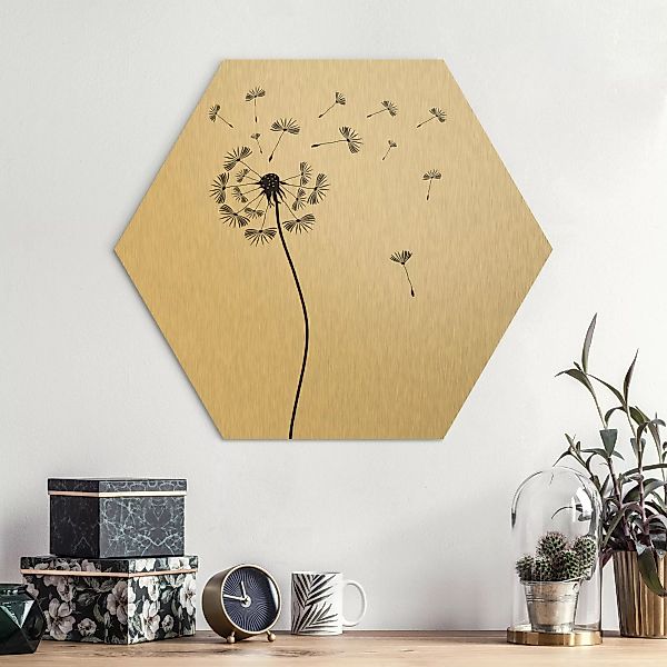 Hexagon-Alu-Dibond Bild Blumen No.252 Pusteblume günstig online kaufen