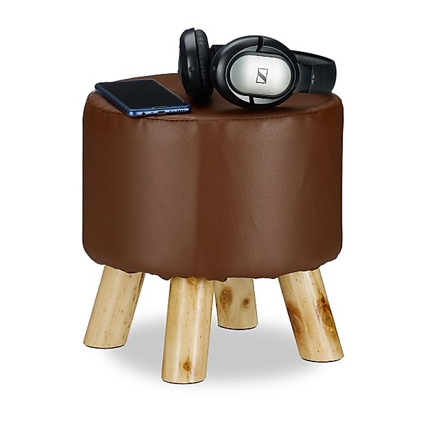 relaxdays Hocker Kunstled, Braun günstig online kaufen