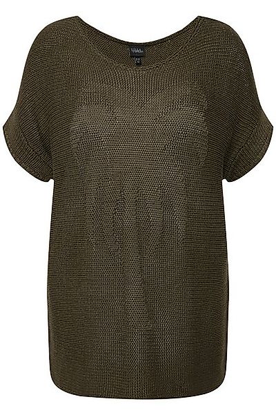 Ulla Popken Strickpullover Pullover Palmen oversized U-Boot-Ausschnitt günstig online kaufen