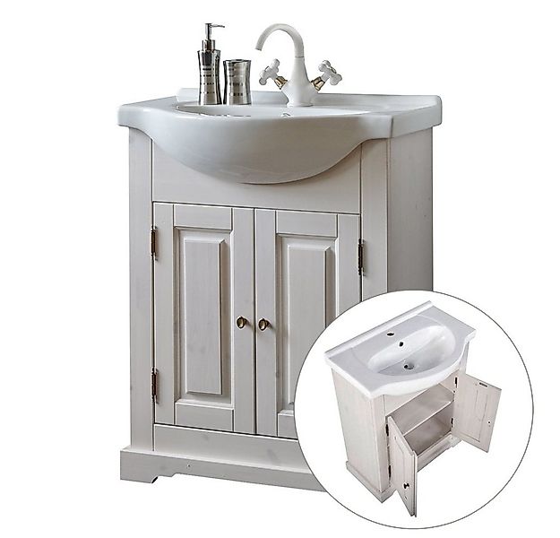 Lomadox Waschtisch LIRIA-56, weiß 65x85x43cm günstig online kaufen