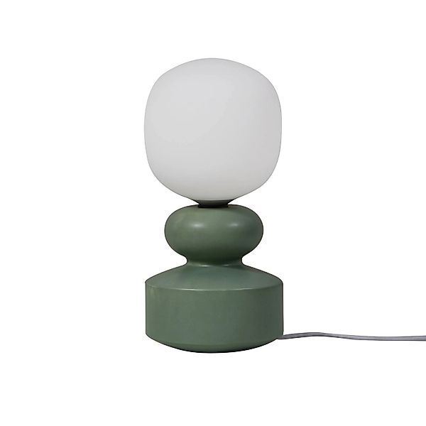 Lucande Tischlampe Fidelo 10025874 Skandinavisch in Grün aus Keramik 1-flam günstig online kaufen