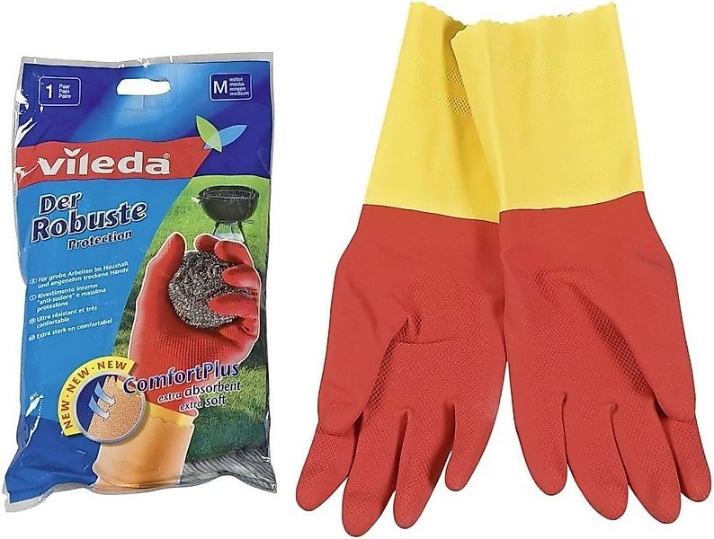 Vileda Putzhandschuh Robust Gummihandschuhe Dreifach-Schutz, Größe günstig online kaufen