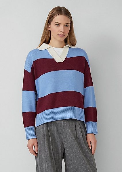 s.Oliver Longpullover Strickpullover Strickpullover aus Viskosemix mit Krag günstig online kaufen