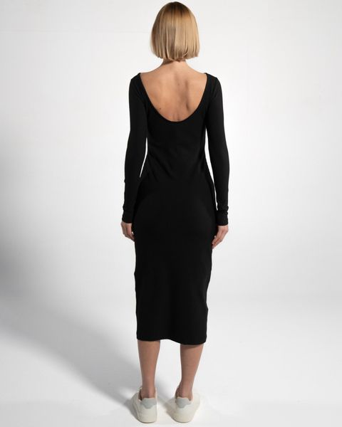 GORG Midikleid Geripptes Langarm-Midikleid aus Bio-Baumwolle günstig online kaufen