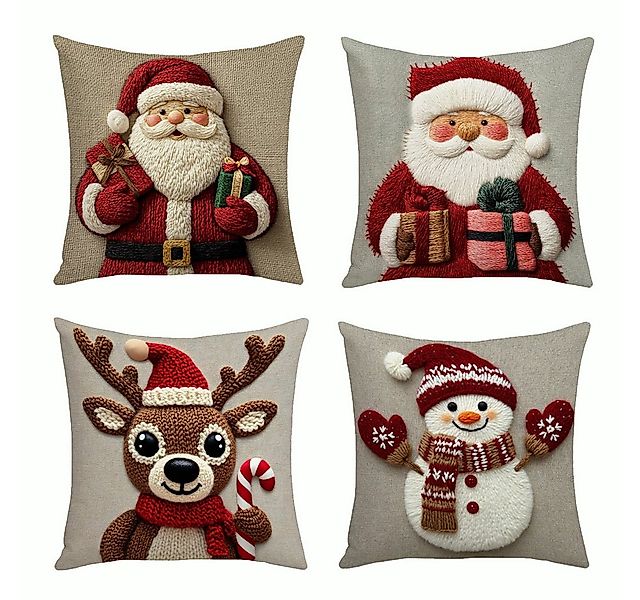 CLTYQ Kissenbezug Weihnachtskissenbezüge - 4 Stück Weihnachtsdekoration 45 günstig online kaufen