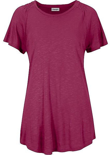 bonprix T-Shirt bequeme Passform, mit Flügelärmeln, Smokeeinsatz an der Sch günstig online kaufen