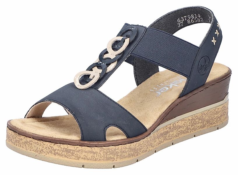 Rieker Keilsandalette, Sommerschuh, Sandale, Plateausandale mit Gummizug fü günstig online kaufen
