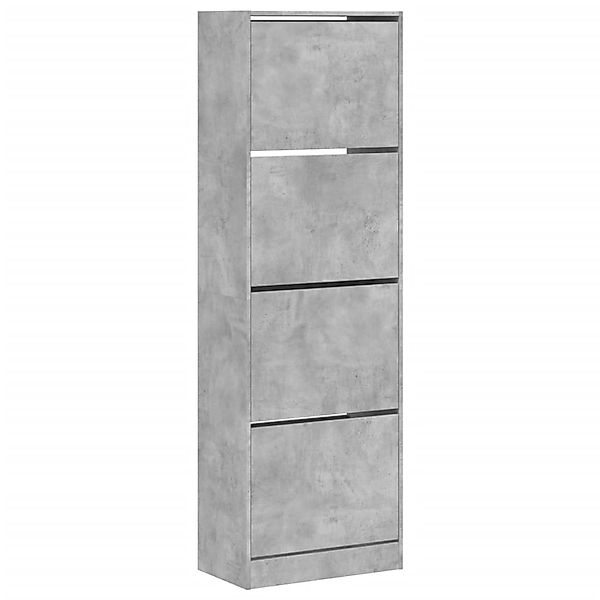 vidaXL Schuhschrank mit 4 Klappen Betongrau 60x34x187,5 cm 3214374 günstig online kaufen