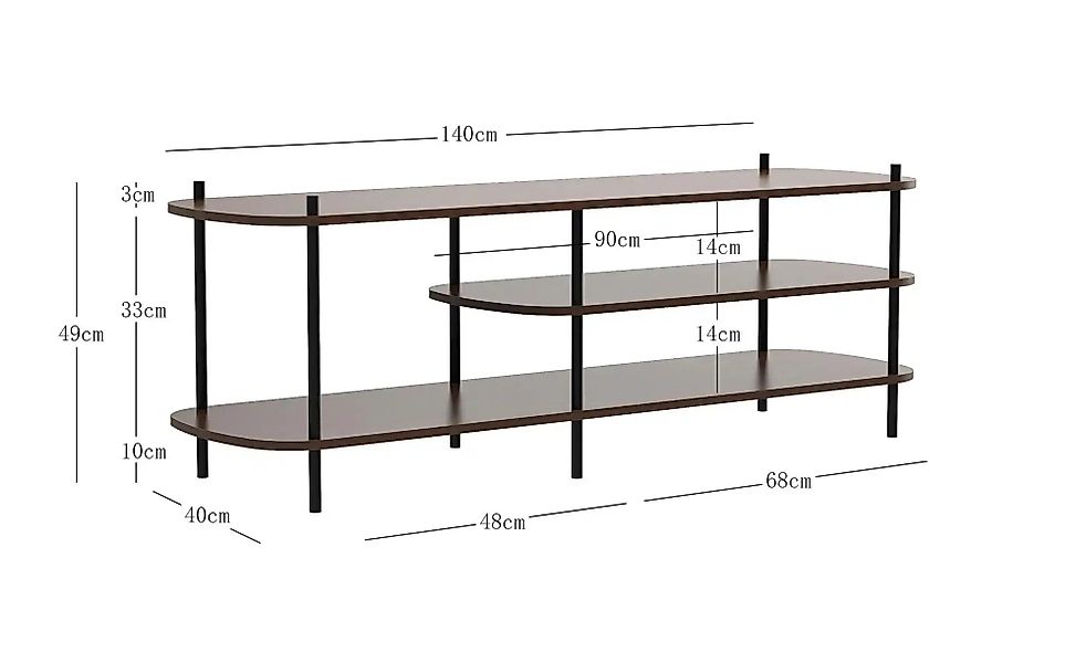 TV-Schrank   ¦ holzfarben ¦ Maße (cm): B: 140 H: 49 Kommoden & Sideboards > günstig online kaufen