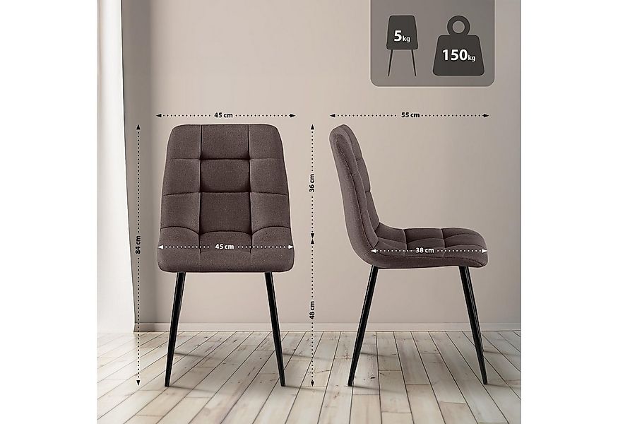 CLP Esszimmerstuhl Antibes, Polsterung mit Stoffbezug, Metallgestell günstig online kaufen