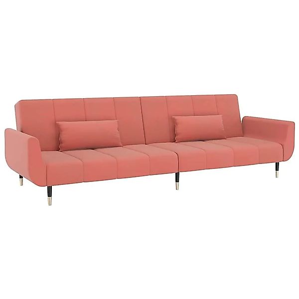 vidaXL Schlafsofa 2-Sitzer mit 2 Kissen Rosa Samt 337586 günstig online kaufen
